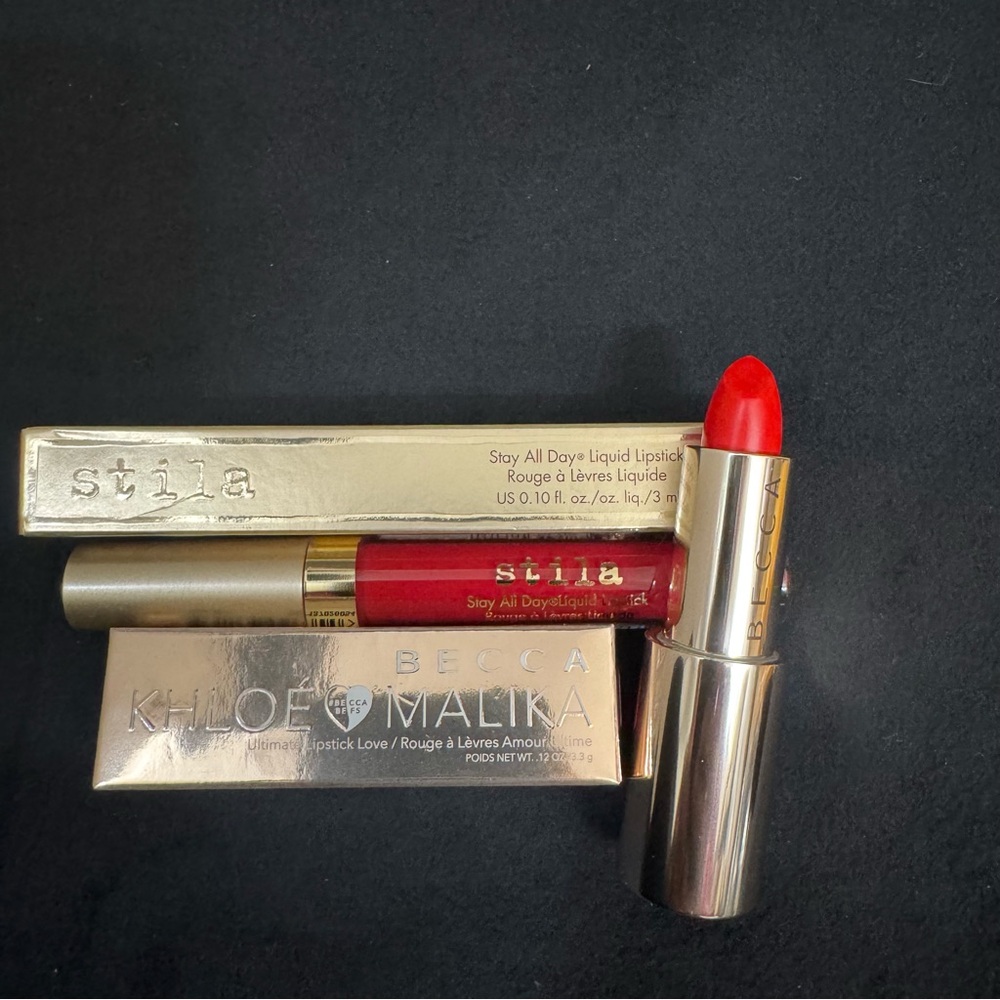 3 for $50 Stila Stay All Day - Red (Beso) & Becca lipstick -Red hot tamale